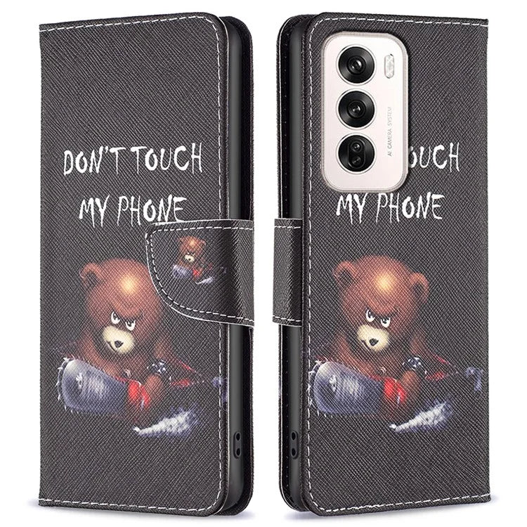 For Oppo Reno12 5G (Global) Case Pattern Print PU Leather Phone Cover