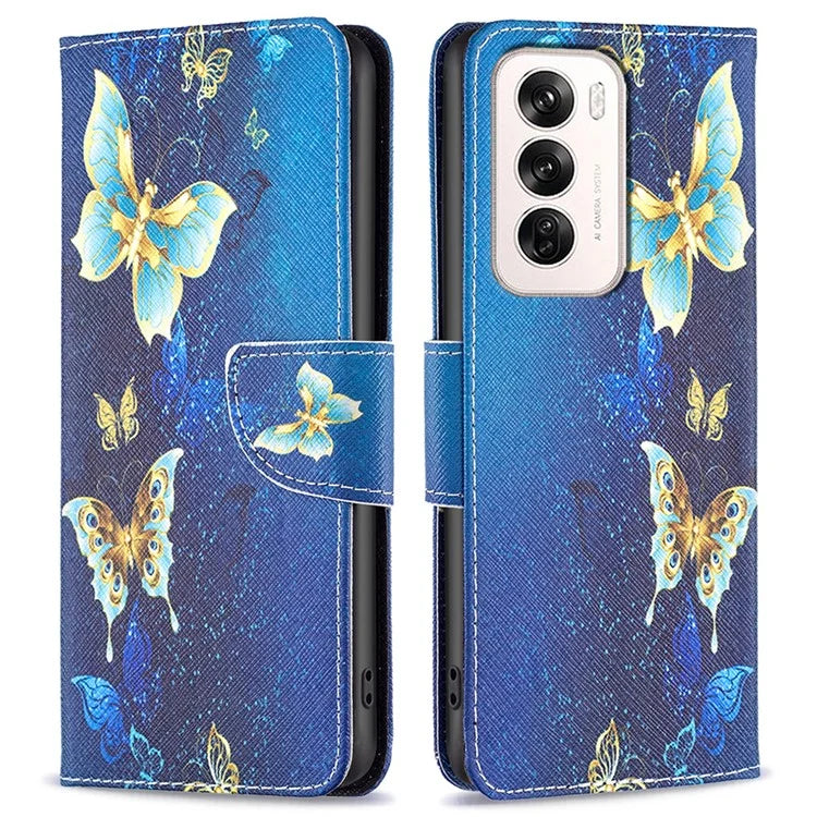 For Oppo Reno12 5G (Global) Case Pattern Print PU Leather Phone Cover