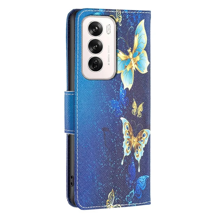 For Oppo Reno12 5G (Global) Case Pattern Print PU Leather Phone Cover