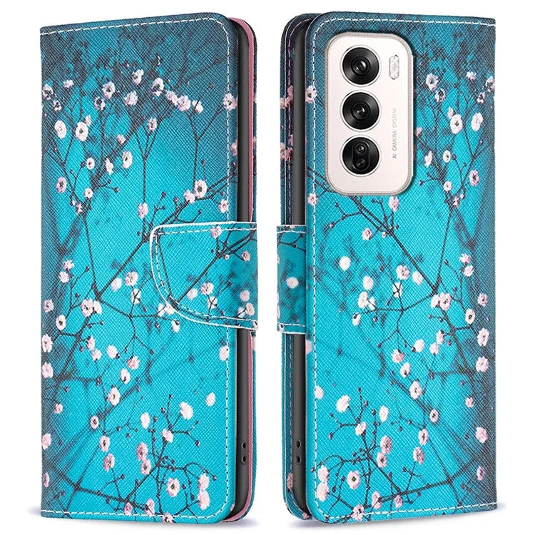 For Oppo Reno12 5G (Global) Case Pattern Print PU Leather Phone Cover