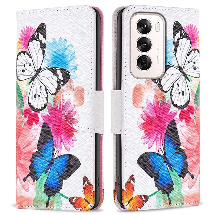 For Oppo Reno12 5G (Global) Case Pattern Print PU Leather Phone Cover