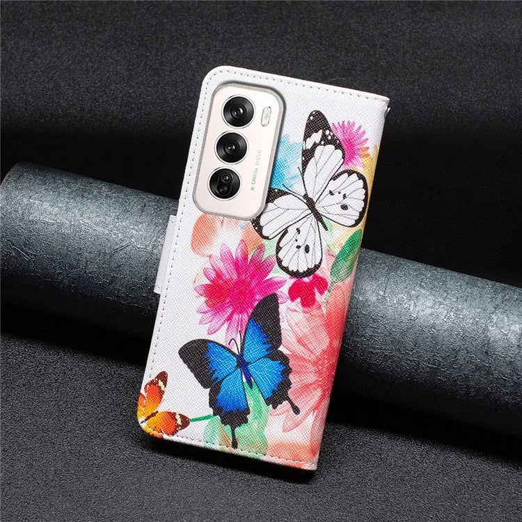 For Oppo Reno12 5G (Global) Case Pattern Print PU Leather Phone Cover