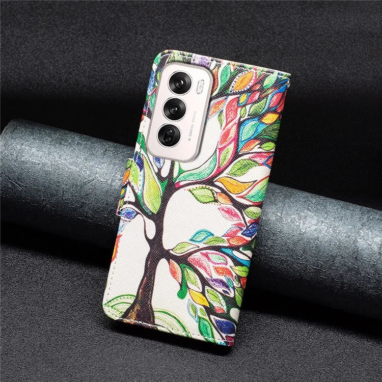 For Oppo Reno12 5G (Global) Case Pattern Print PU Leather Phone Cover