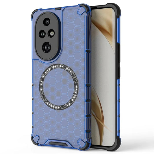 For Honor 200 Pro 5G Case Honeycomb TPU+PC Cell Phone Cover Compatible with MagSafe