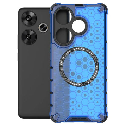For Xiaomi Poco F6 5G / Redmi Turbo 3 5G Magnetic Case Honeycomb TPU+PC Cell Phone Cover