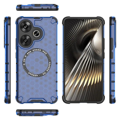 For Xiaomi Poco F6 5G / Redmi Turbo 3 5G Magnetic Case Honeycomb TPU+PC Cell Phone Cover