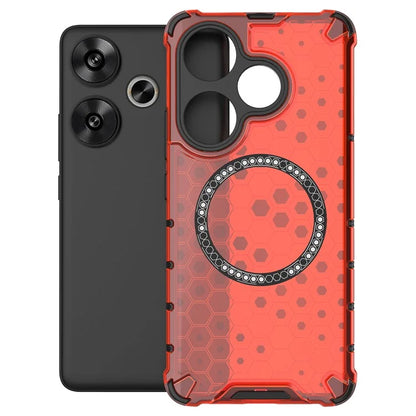 For Xiaomi Poco F6 5G / Redmi Turbo 3 5G Magnetic Case Honeycomb TPU+PC Cell Phone Cover