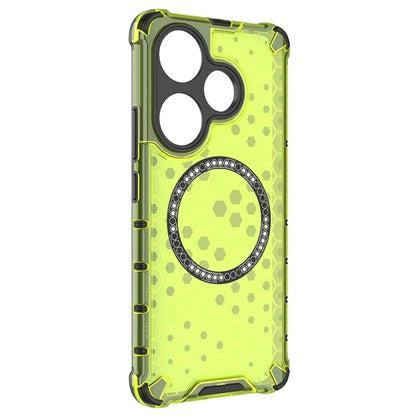 For Xiaomi Poco F6 5G / Redmi Turbo 3 5G Magnetic Case Honeycomb TPU+PC Cell Phone Cover