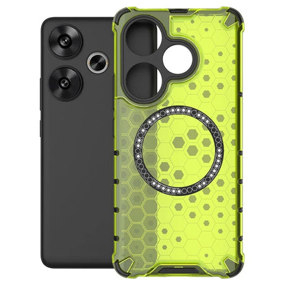 For Xiaomi Poco F6 5G / Redmi Turbo 3 5G Magnetic Case Honeycomb TPU+PC Cell Phone Cover