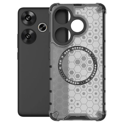 For Xiaomi Poco F6 5G / Redmi Turbo 3 5G Magnetic Case Honeycomb TPU+PC Cell Phone Cover