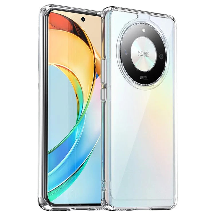 For Honor X9b 5G  /  Magic6 Lite 5G  /  X50 5G Transparent Case Electroplating Buttons (Big Rear Lens Hole)
