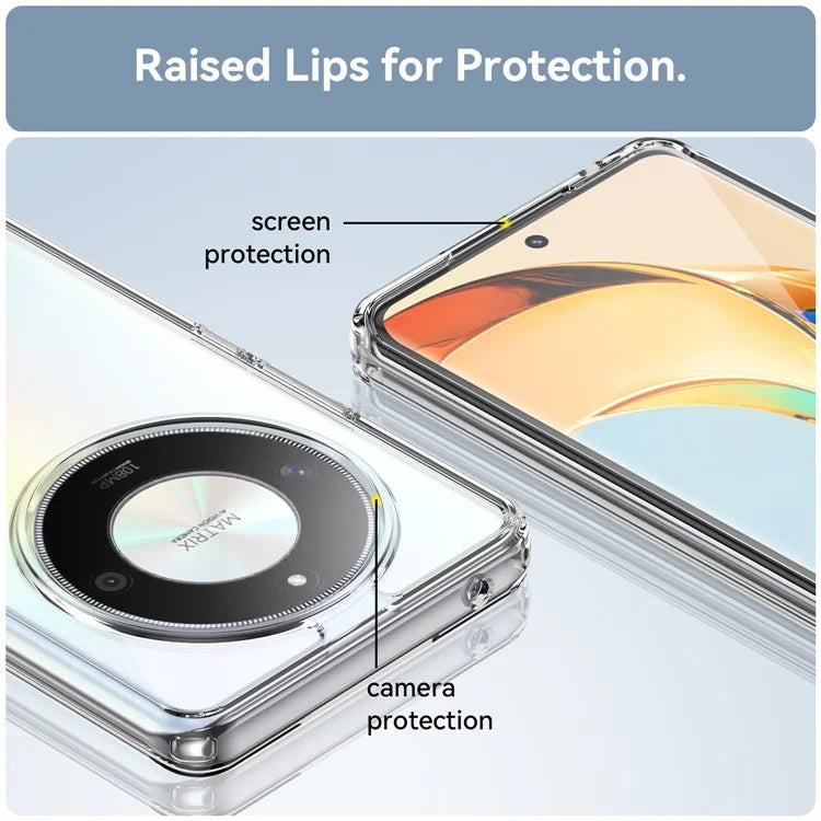 For Honor X9b 5G  /  Magic6 Lite 5G  /  X50 5G Transparent Case Electroplating Buttons (Big Rear Lens Hole)