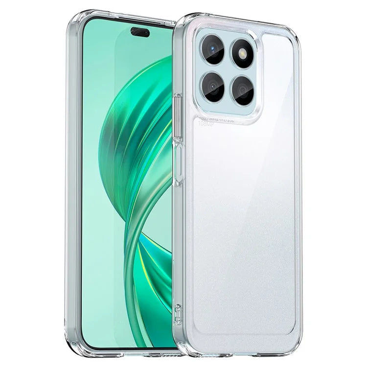 For Honor X8b 4G Clear Case Electroplating Buttons (Big Rear Lens Hole)