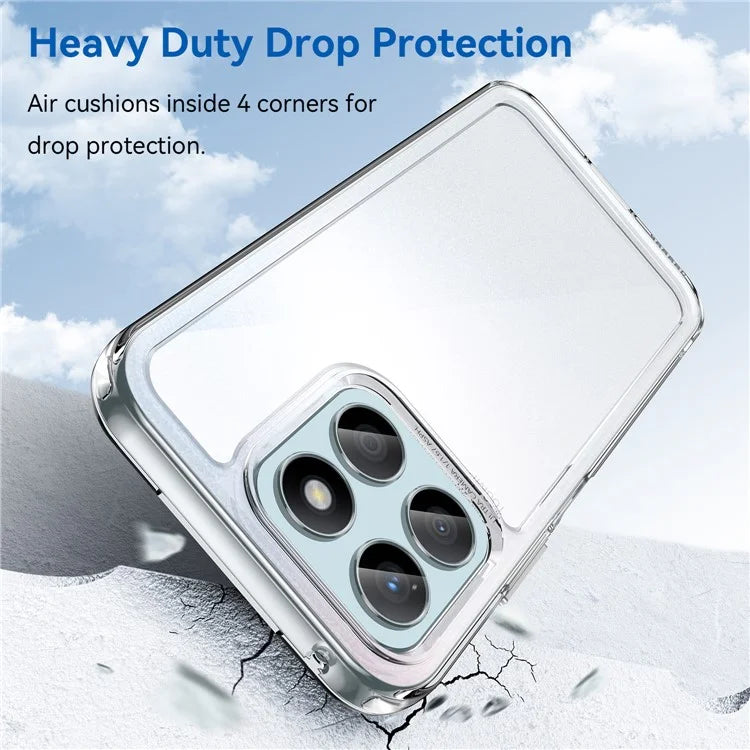 For Honor X8b 4G Clear Case Electroplating Buttons (Big Rear Lens Hole)
