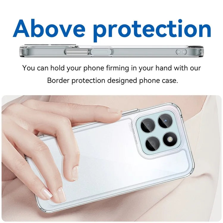 For Honor X8b 4G Clear Case Electroplating Buttons (Big Rear Lens Hole)