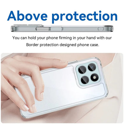 For Honor X8b 4G Clear Case Electroplating Buttons (Big Rear Lens Hole)