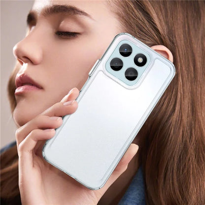 For Honor X8b 4G Clear Case Electroplating Buttons (Big Rear Lens Hole)
