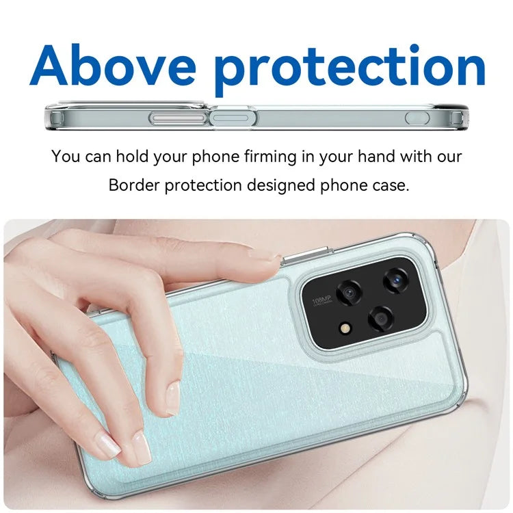 For Honor 200 Lite Transparent Case Electroplating Buttons (Big Rear Lens Hole)