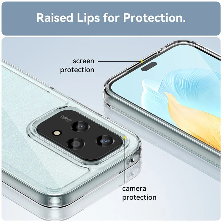 For Honor 200 Lite Transparent Case Electroplating Buttons (Big Rear Lens Hole)