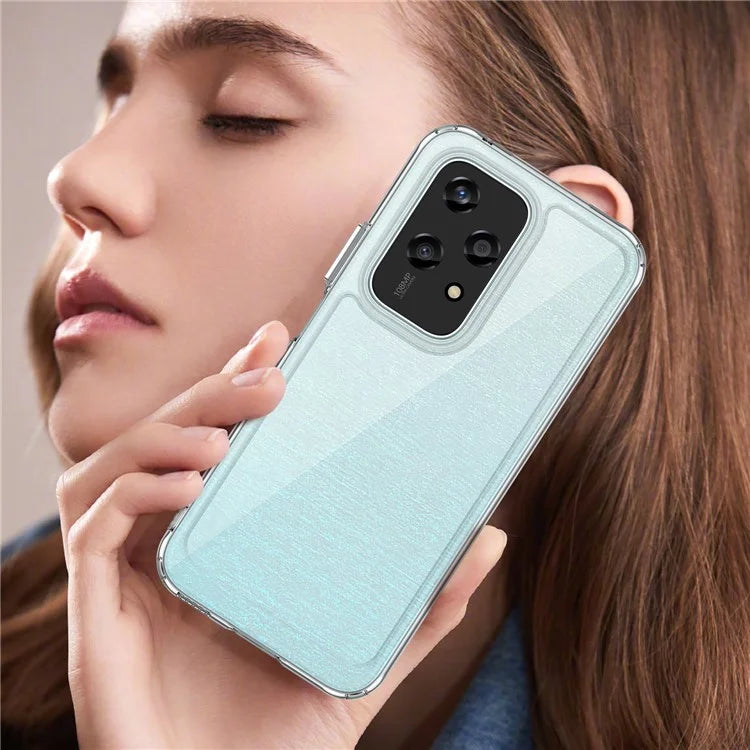 For Honor 200 Lite Transparent Case Electroplating Buttons (Big Rear Lens Hole)