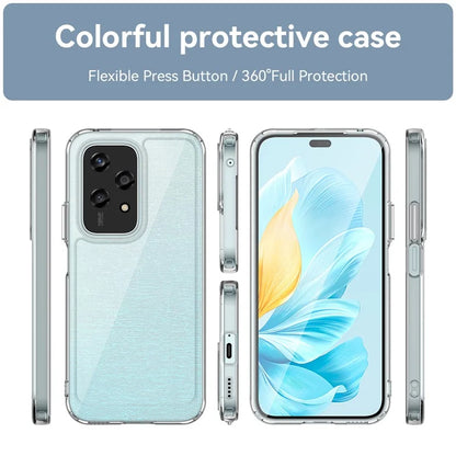 For Honor 200 Lite Transparent Case Electroplating Buttons (Big Rear Lens Hole)