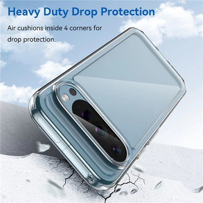 For Google Pixel 9 / 9 Pro Transparent Case Electroplating Buttons (Big Rear Lens Hole)