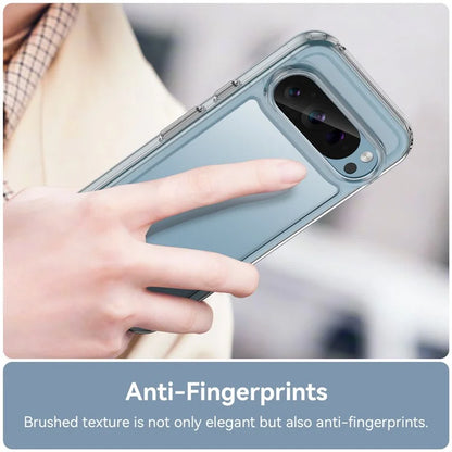 For Google Pixel 9 / 9 Pro Transparent Case Electroplating Buttons (Big Rear Lens Hole)