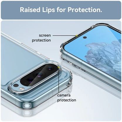 For Google Pixel 9 / 9 Pro Transparent Case Electroplating Buttons (Big Rear Lens Hole)