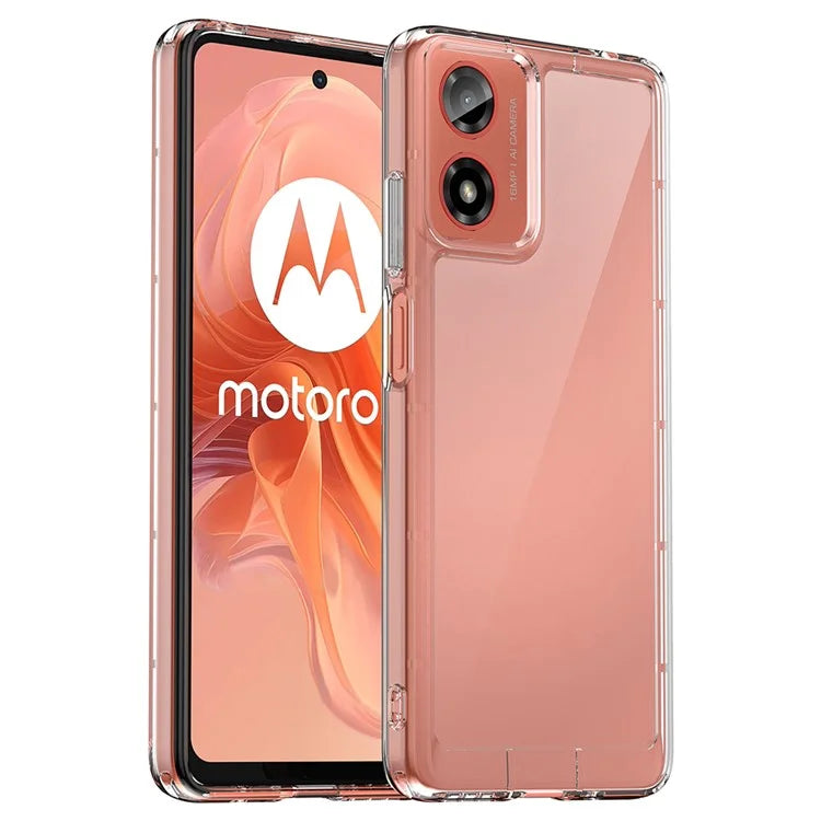 For Motorola Moto G24 Power Case Electroplating Buttons Clear (Big Rear Lens Hole)