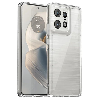 For Motorola Edge 50 Pro 5G Case Transparent Electroplating Buttons (Big Rear Lens Hole)