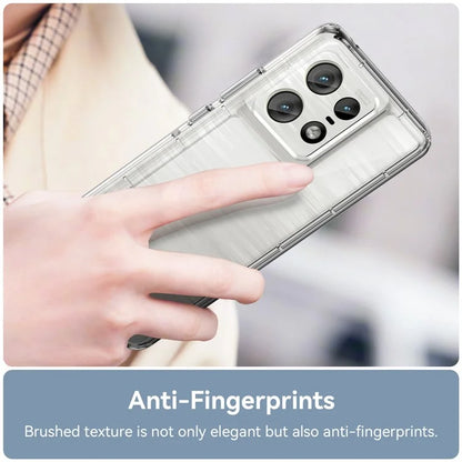 For Motorola Edge 50 Pro 5G Case Transparent Electroplating Buttons (Big Rear Lens Hole)