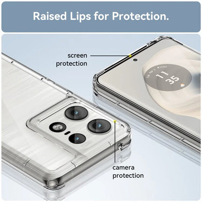For Motorola Edge 50 Pro 5G Case Transparent Electroplating Buttons (Big Rear Lens Hole)
