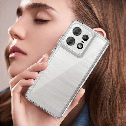 For Motorola Edge 50 Pro 5G Case Transparent Electroplating Buttons (Big Rear Lens Hole)