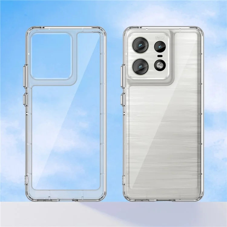 For Motorola Edge 50 Pro 5G Case Transparent Electroplating Buttons (Big Rear Lens Hole)