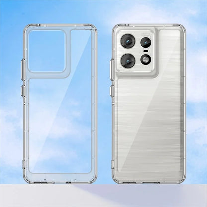 For Motorola Edge 50 Pro 5G Case Transparent Electroplating Buttons (Big Rear Lens Hole)