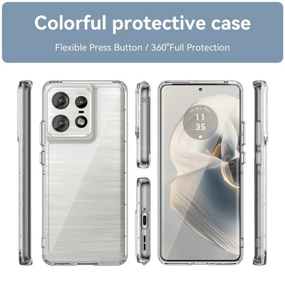 For Motorola Edge 50 Pro 5G Case Transparent Electroplating Buttons (Big Rear Lens Hole)