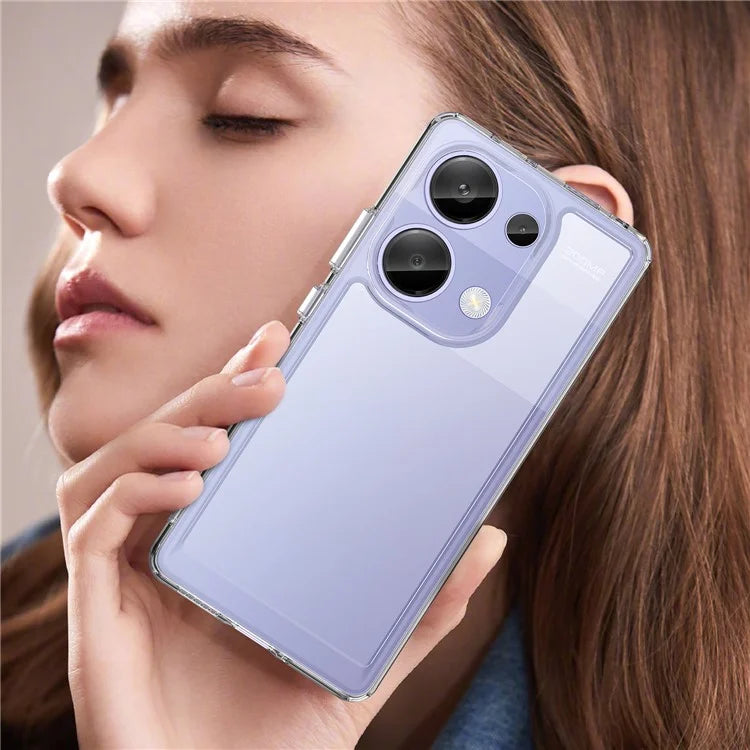 For Xiaomi Redmi Note 13 Pro 4G  /  Poco M6 Pro 4G Case Clear Phone Cover with Electroplated Buttons (Big Rear Lens Hole)