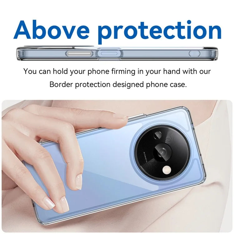 For Xiaomi Redmi A3  /  Poco C61 4G Case Clear Phone Cover with Electroplated Buttons (Big Rear Lens Hole)