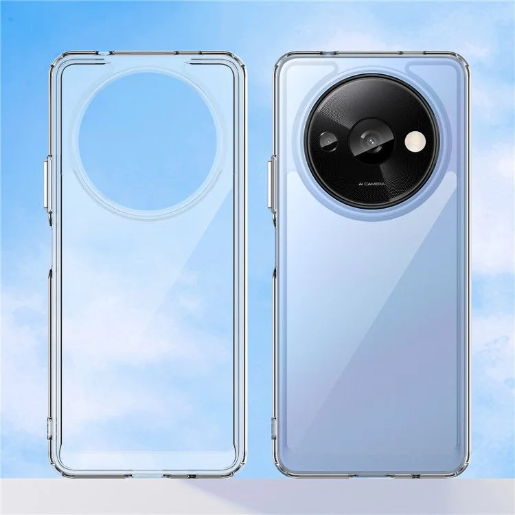 For Xiaomi Redmi A3  /  Poco C61 4G Case Clear Phone Cover with Electroplated Buttons (Big Rear Lens Hole)