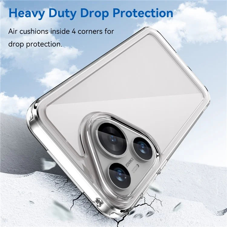 For Huawei Pura 70 Pro  /  70 Pro+ Case Ultra-Transparent Phone Cover with Electroplated Buttons (Big Rear Lens Hole)