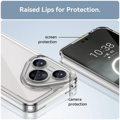 For Huawei Pura 70 Pro  /  70 Pro+ Case Ultra-Transparent Phone Cover with Electroplated Buttons (Big Rear Lens Hole)