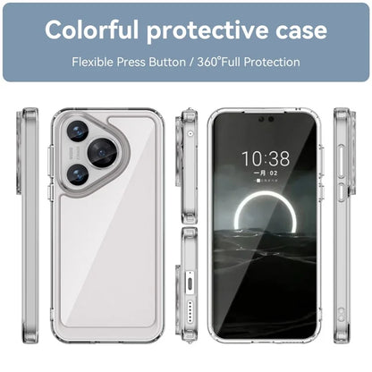 For Huawei Pura 70 Pro  /  70 Pro+ Case Ultra-Transparent Phone Cover with Electroplated Buttons (Big Rear Lens Hole)