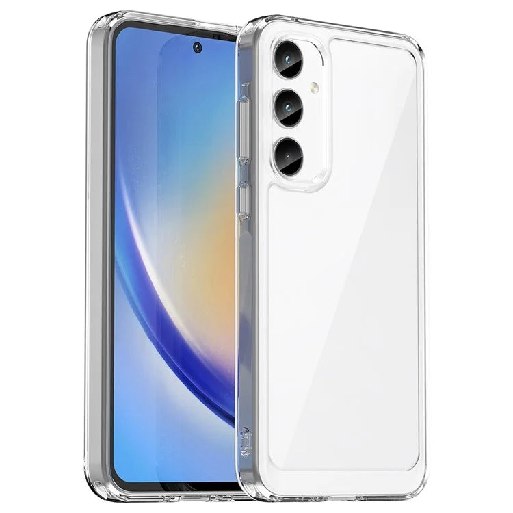 For Samsung Galaxy A35 5G Case Crystal Clear Phone Cover with Electroplated Buttons (Big Rear Lens Hole)