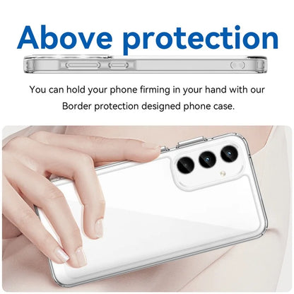 For Samsung Galaxy A35 5G Case Crystal Clear Phone Cover with Electroplated Buttons (Big Rear Lens Hole)