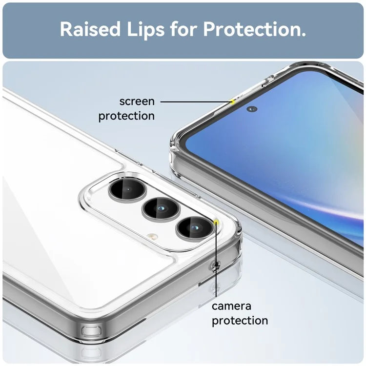 For Samsung Galaxy A35 5G Case Crystal Clear Phone Cover with Electroplated Buttons (Big Rear Lens Hole)