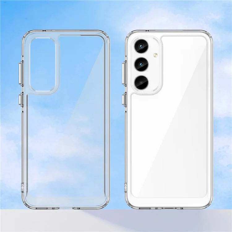 For Samsung Galaxy A35 5G Case Crystal Clear Phone Cover with Electroplated Buttons (Big Rear Lens Hole)