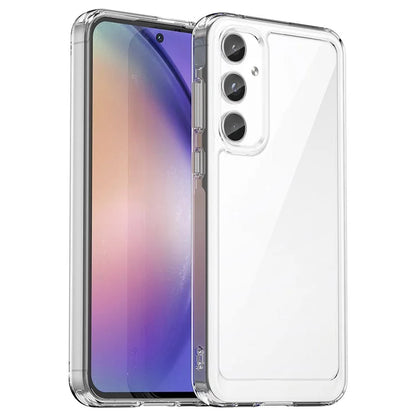 For Samsung Galaxy A55 5G Case Ultra-Transparent Phone Cover with Electroplated Buttons (Big Rear Lens Hole)