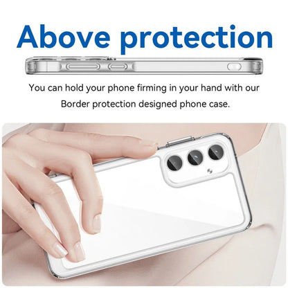 For Samsung Galaxy A55 5G Case Ultra-Transparent Phone Cover with Electroplated Buttons (Big Rear Lens Hole)