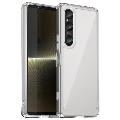 For Sony Xperia 1 VI Case Ultra-Transparent Phone Cover with Electroplated Buttons (Big Rear Lens Hole)