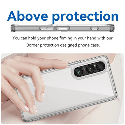 For Sony Xperia 1 VI Case Ultra-Transparent Phone Cover with Electroplated Buttons (Big Rear Lens Hole)
